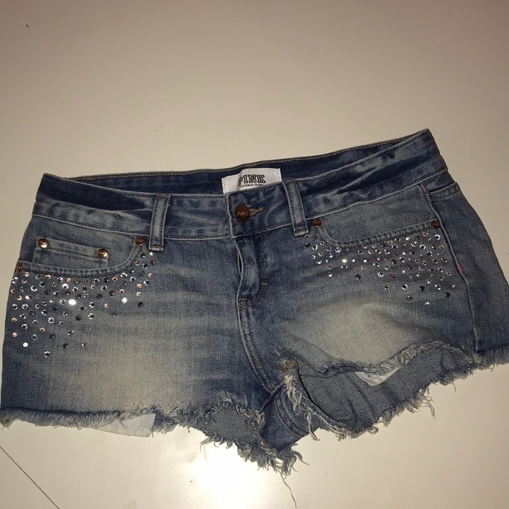 Pink/Victoria secret jean shorts!